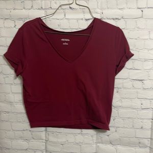 Burgundy crop top
